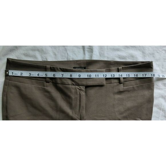 Ann Taylor Modern Fit Chino Pants Career Dress Slacks Brown Flat Front Size 10 - Picture 4 of 10